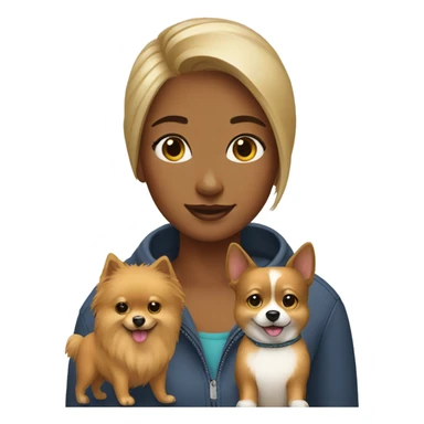 A girl with a pomeranian sticker