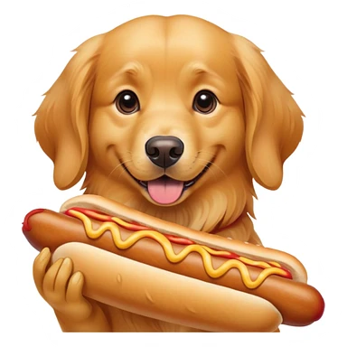 Dog with hotdog sticker