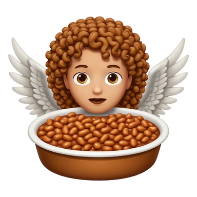 Create baked beans with curly haired people’s faces on them and put wings on them sticker