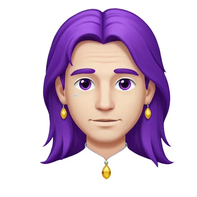 purple long haired man with earrings sticker