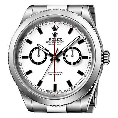 Rolex white and black watch with good details, showing the full watch sticker