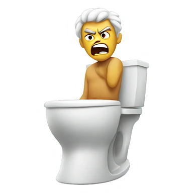 angry person on a toilet sticker