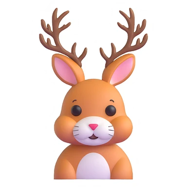 rabbit with deer antlers sticker