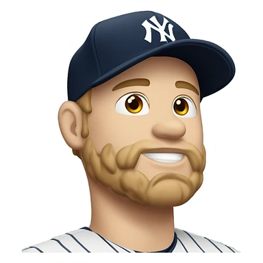 White man chubby wears cap and jersey of New York Yankees  sticker