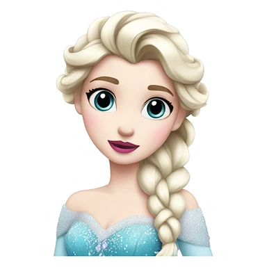 elsa frozen with pink lips sticker