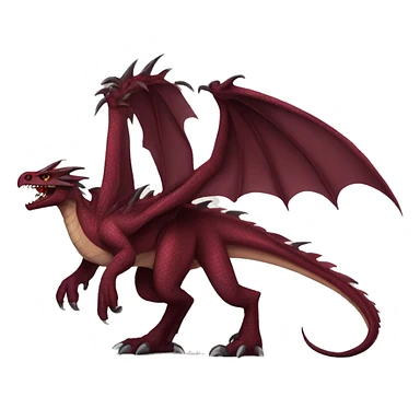 Cool edgy badass Maroon dragon-raptor with darker mane sticker