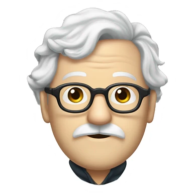 professor filius flitwick from ravenclaw, white skin, mustache, glasses, black hair sticker