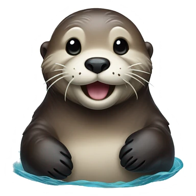 Sea otter happy sticker