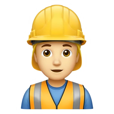 construction hat without guy, front facing transparent sticker