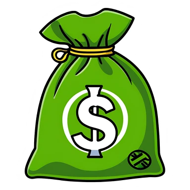 Money bag with yuan symbol sticker