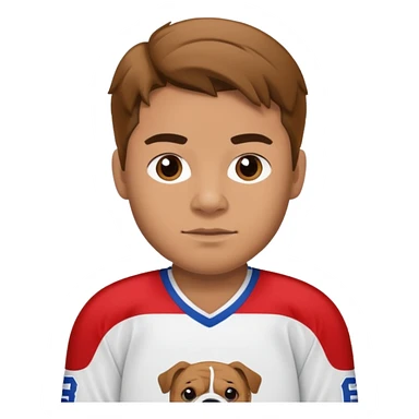 Hockey player in Bulldogs Jersey sticker