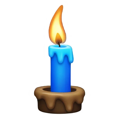 candle with blue fire sticker
