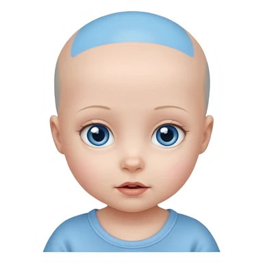 tiny baby girl with blue eyes no hair sticker