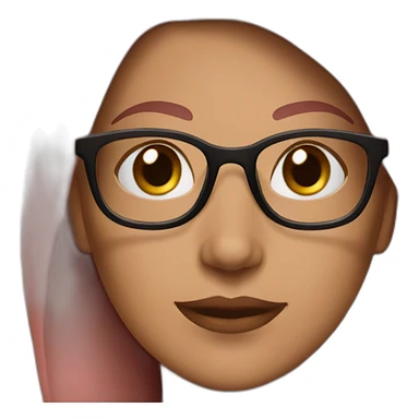 Women, white, brown-rose hair, Latin women, glasses pink sticker