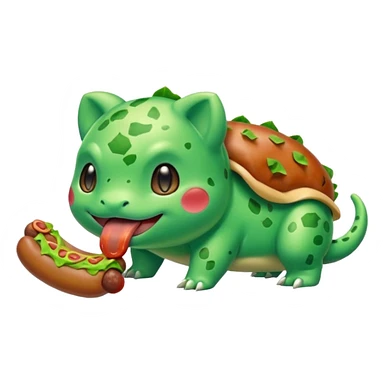 bulbasaur eating sausage sticker