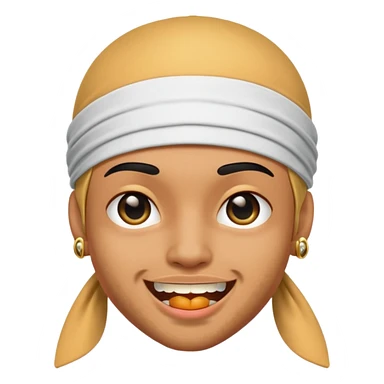 peach with an black durag and grillz sticker
