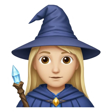 blonde wizard no hat sticker