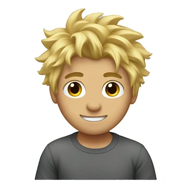 blonde messy hair male doing a hang loose sticker