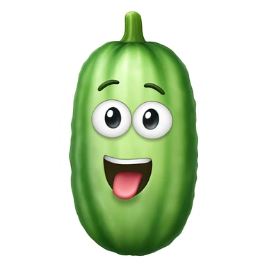 Big cucumber with tongue sticking out  sticker