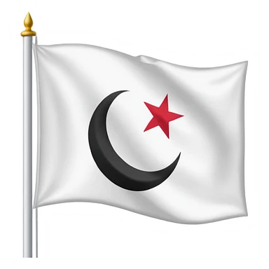 White flag with shahada sticker