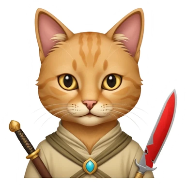 cat arab ancient army with small knife sticker