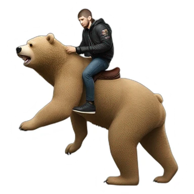 khabib nurmagomedov riding a bear sticker