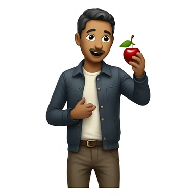 man licking cherries sticker