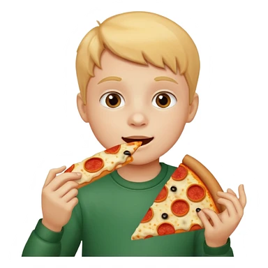 Child with pizza  sticker