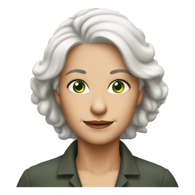 55 year old woman white hair green eyes  sticker