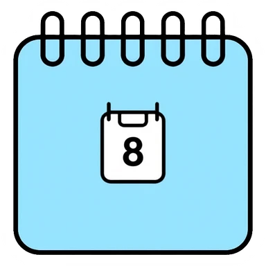 calendar in pastel blue color sticker