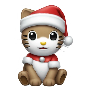 Hello kitty with a santa hat  sticker