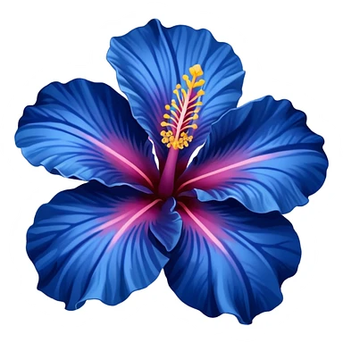 very Dark blue flower hibiscus only colour blue no pink or yellow use white for the middle of flower sticker