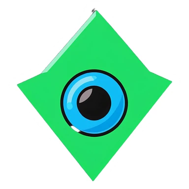 A sparkle with a blue core and green glows sticker