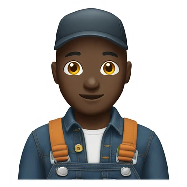 Bald black guy with carhartt overalls  sticker