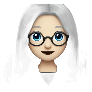 vampire librarian with blue eyes and long white hair holding a book sticker