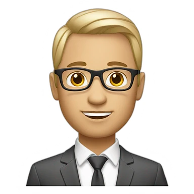 business coach-white-without glasses-short hair sticker