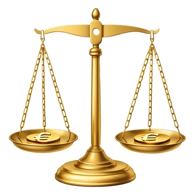 balance scale with euro symbols in both plates sticker