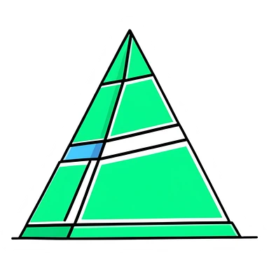 Geometric Maya style pyramid - inbox overflow, strictly white and deep dark green only, angular sharp lines sticker