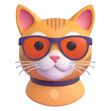Cat wearing sunglasses sticker