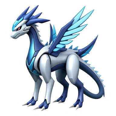 Futuristic Kyurem-dialga-suicune-hybrid, full body sticker