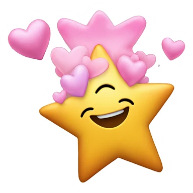 Star with hearts - golfen sticker