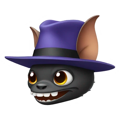 Bat with a hat sticker