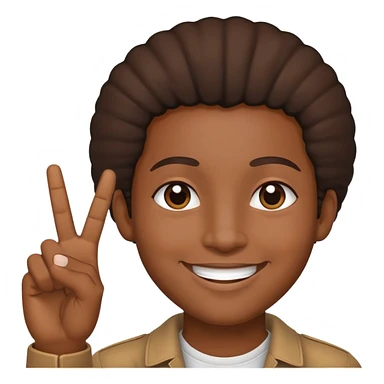 black person with peace sign sticker