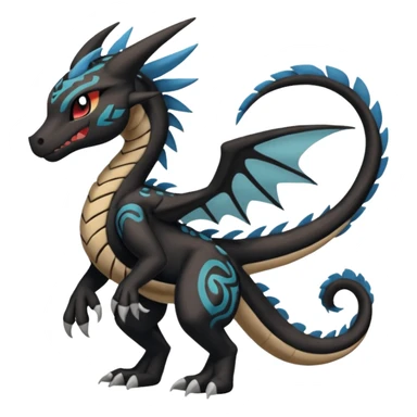 Meloetta-Stitch-Zekrom-Salandit-fusion, full body, tribal markings  sticker