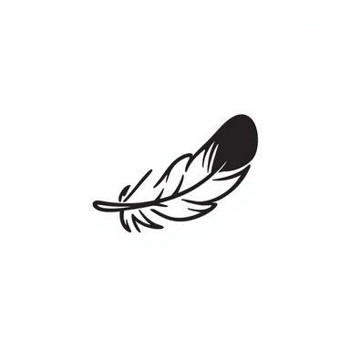 a small feather that describes the word tenderness sticker