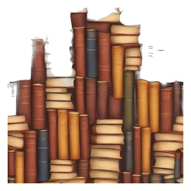 Stack of books in autumnal tones sticker