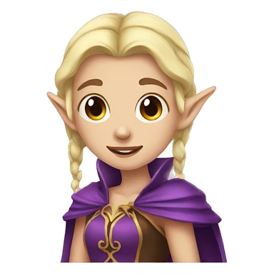 Noble female Elf with Elf ears and blonde hair and purple robes crying sticker