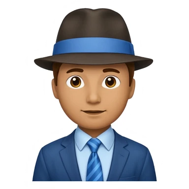 man with hat and blue ties sticker