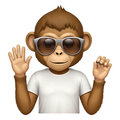 monkey with sunglasses and tshirt sticker