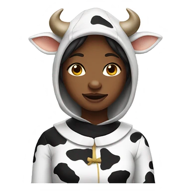 Girl in cow costume  sticker